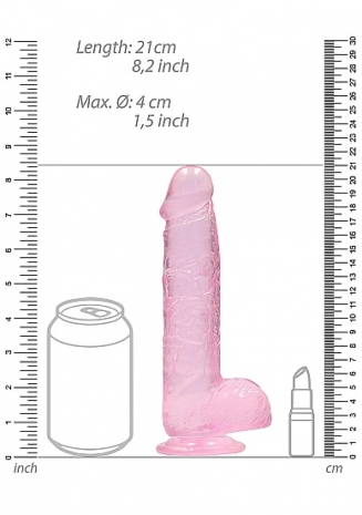 Реалистичный гибкий фаллос на присоске Realistic Dildo With Balls 8''