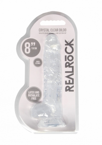 Реалистичный гибкий фаллос на присоске Realistic Dildo With Balls 8''