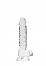 Реалистичный гибкий фаллос на присоске Realistic Dildo With Balls 7''