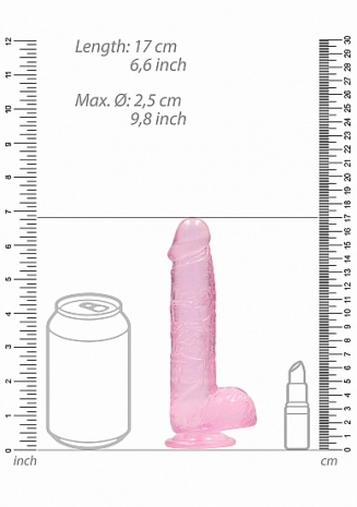 Небольшой гибкий фаллос на присоске Realistic Dildo With Balls 6''