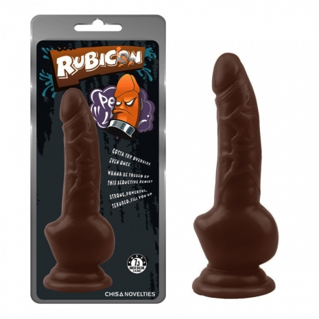 Коричневый фаллос на присоске RUBICON