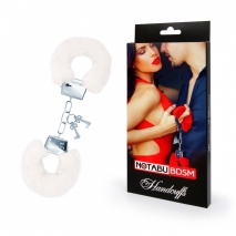 Белые меховые наручники Notabu BDSM