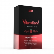 Жидкий вибратор с согревающим эффектом и ароматом клубники Vibration! Strawberry (15 мл)