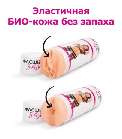 Двухсторонний мастурбатор по слепку вагины и ануса Елены Берковой с вибрацией