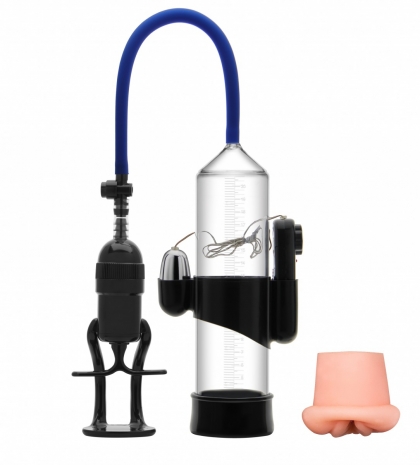 Поршневая вакуумная помпа с мягкой насадкой и вибрацией Erozon Penis Pump