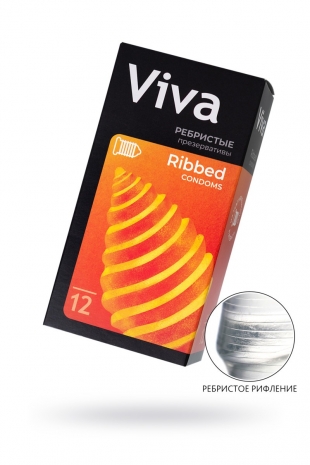 Ребристые презервативы VIVA (12 шт)