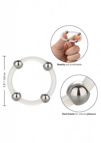 Эрекционное кольцо Steel Beaded Silicone Ring L