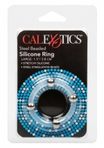 Эрекционное кольцо Steel Beaded Silicone Ring L