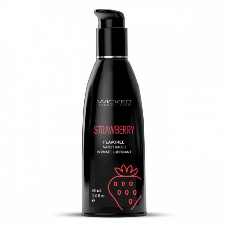 Съедобный лубрикант на водной основе Wicked AQUA Strawberry (вкус сочной клубники) 60 мл