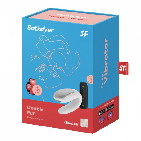 Парный вибратор на ДУ Satisfyer Double Fun (синхронизируется со смартфоном)