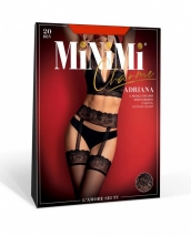 Красные колготки имитирующие чулки с поясом ADRIANA 20 den 4 (L)
