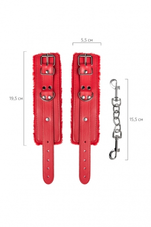 Красные наручники с меховым подкладом ANONYMO #0105