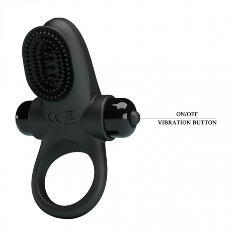 Эрекционное вибро-кольцо в клиторальной щеточкой Vibrant Penis Ring II (10 режимов)