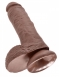 Фаллоимитатор на присоске коричневый King Cock 8 Cock with Balls3
