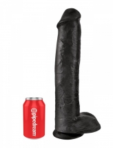 Черный гигантский фаллос King Cock with Balls	15''