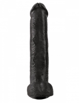 Черный гигантский фаллос King Cock with Balls	15''