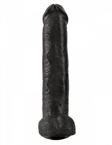 Черный гигантский фаллос King Cock with Balls	15''