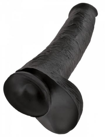 Черный гигантский фаллос King Cock with Balls	15''