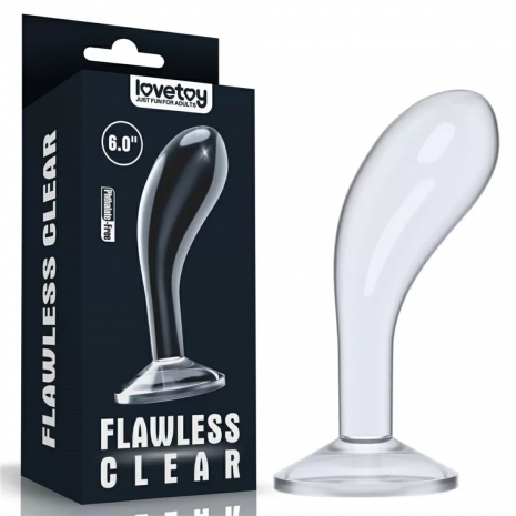 Прозрачная анальная пробка на присоске Flawless Clear 6"