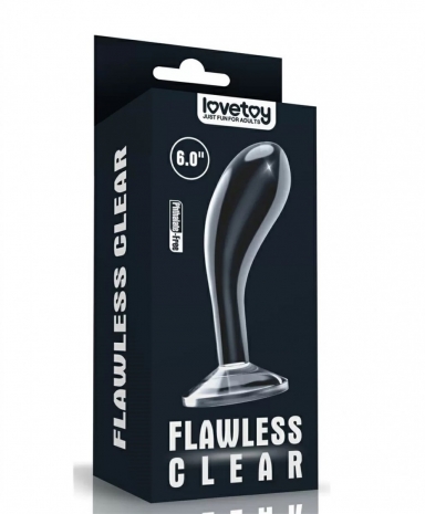 Прозрачная анальная пробка на присоске Flawless Clear 6"