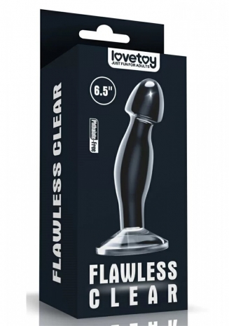Прозрачный анальный стимулятор на присоске Flawless Clear 6,5"