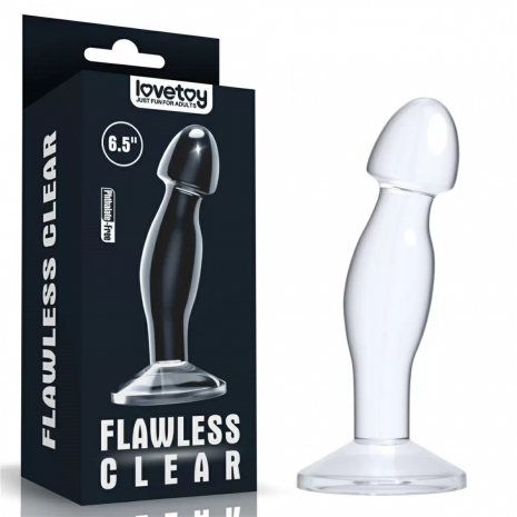 Прозрачный анальный стимулятор на присоске Flawless Clear 6,5"