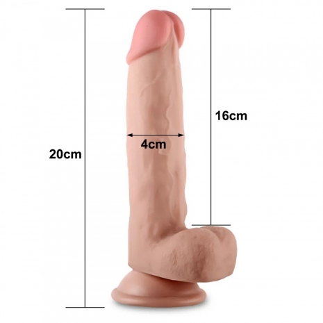 Супер реалистичный фаллос с подвижной кожей Sliding-Skin Dong 8''