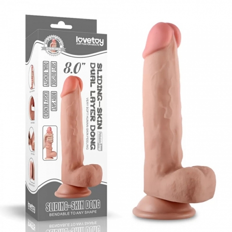 Супер реалистичный фаллос с подвижной кожей Sliding-Skin Dong 8''