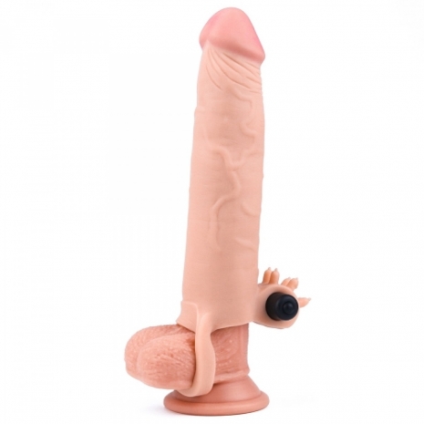 Удлиняющая насадка на пенис с вибрацией Vibrating Pleasure X-Tender +3"