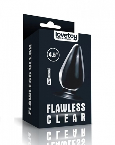 Объемная прозрачная анальная пробка Flawless Clear 4,5"