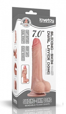 Супер реалистичный фаллос с подвижной кожей Sliding-Skin Dong 7''