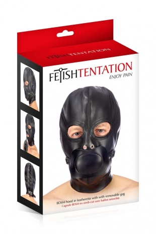 Кожаный шлем с отстегивающимся кляпом Fetish Tentation