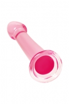Розовый гибкий гелевый стимулятор на присоске Jelly Dildo L