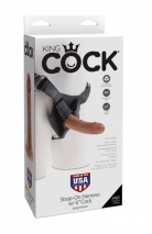 Страпон со съемным смуглым фаллосом King Cock 6"