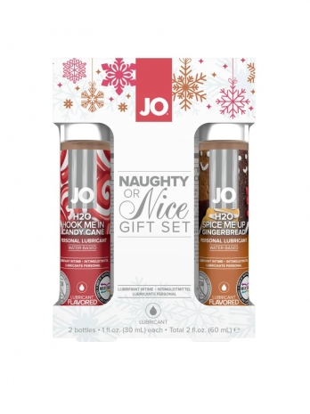 Набор вкусовых лубрикантов JO Naughty or Nice (Рождественский леденец/Имбирный пряник) по 30 мл