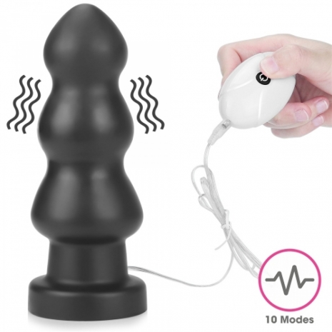 Большая анальная вибро-пробка на присоске King Sized Vibrating Anal Rigger 7.8'' (10 режимов)