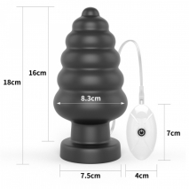 Большая анальная вибро-пробка на присоске King Sized Vibrating Anal Cracker 7'' (10 режимов)