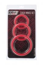 Набор силиконовых эрекционных колец Black & Red TOYFA