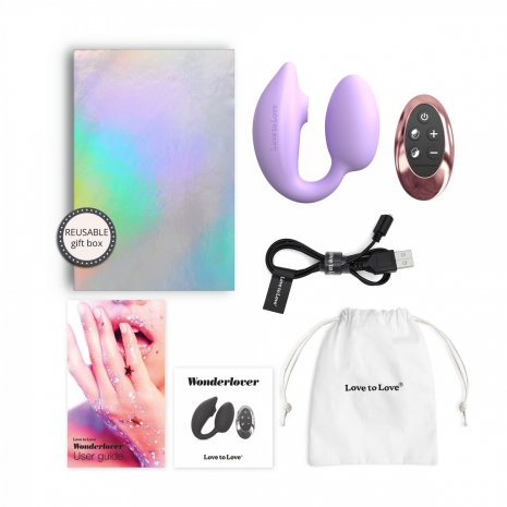 Cтимулятор клитора и зоны G с пультом для пары WONDERLOVER VIVA MAUVE Love to love