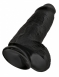 Черный фаллос с мошонкой на присоске King Cock 9 Chubby - Black3