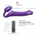 Безремневой фиолетовый страпон с вибрацией Strap-on-me M (3 мотора, 3 режима, 3 скорости)0