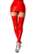 Красные эластичные чулочки Glossy XL  (имитация винила)2
