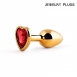 Малая золотая пробка с красным кристаллом в виде сердца Jewelry Plugs Anal0