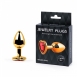 Малая золотая пробка с красным кристаллом в виде сердца Jewelry Plugs Anal2