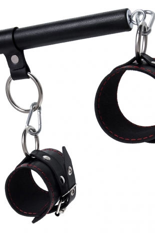 Бандажный набор 4 точки фиксации распорка наручники оковы натуральная кожа «Pecado bdsm»