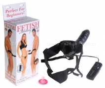 Фаллопротез с вибрацией на эластичном креплении Vibrating Hollow Strap-On