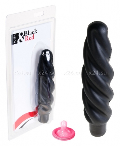 Водонепроницаемый черный силиконовый вибратор Black&Red