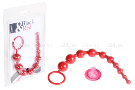 Анальные шарики Black&Red красный