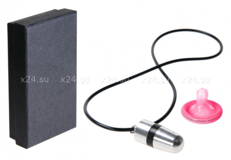 Кулон-вибратор Mini Bullet Necklace серебряный с черным
