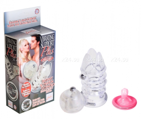 Стимулирующая насадка на пенис с металлическими элементами VIBRATING SUPPORT